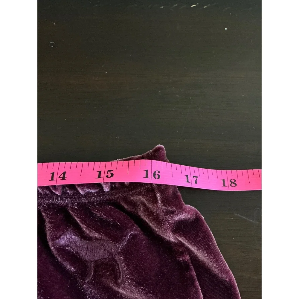 PINK Victoria's Secret L-XL Velvet Pajama Shorts Burgundy - Picture 6 of 8